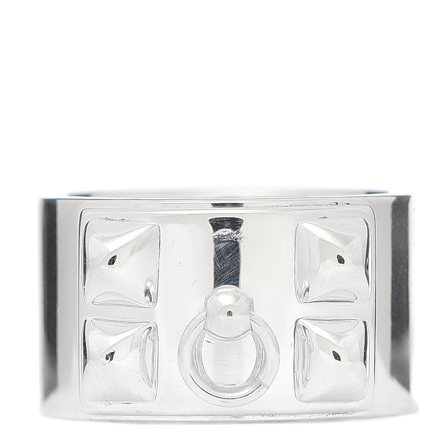 Hermes Sterling Silver Collier De Chien CDC Ring 54 6.75 1 of 5