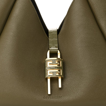 Givenchy Calfskin Crocodile Embossed Medium G-Lock Hobo Dark Khaki 7 of 9