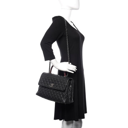 Chanel Caviar Lizard Quilted Medium Coco Handle Flap Black 2 of 11