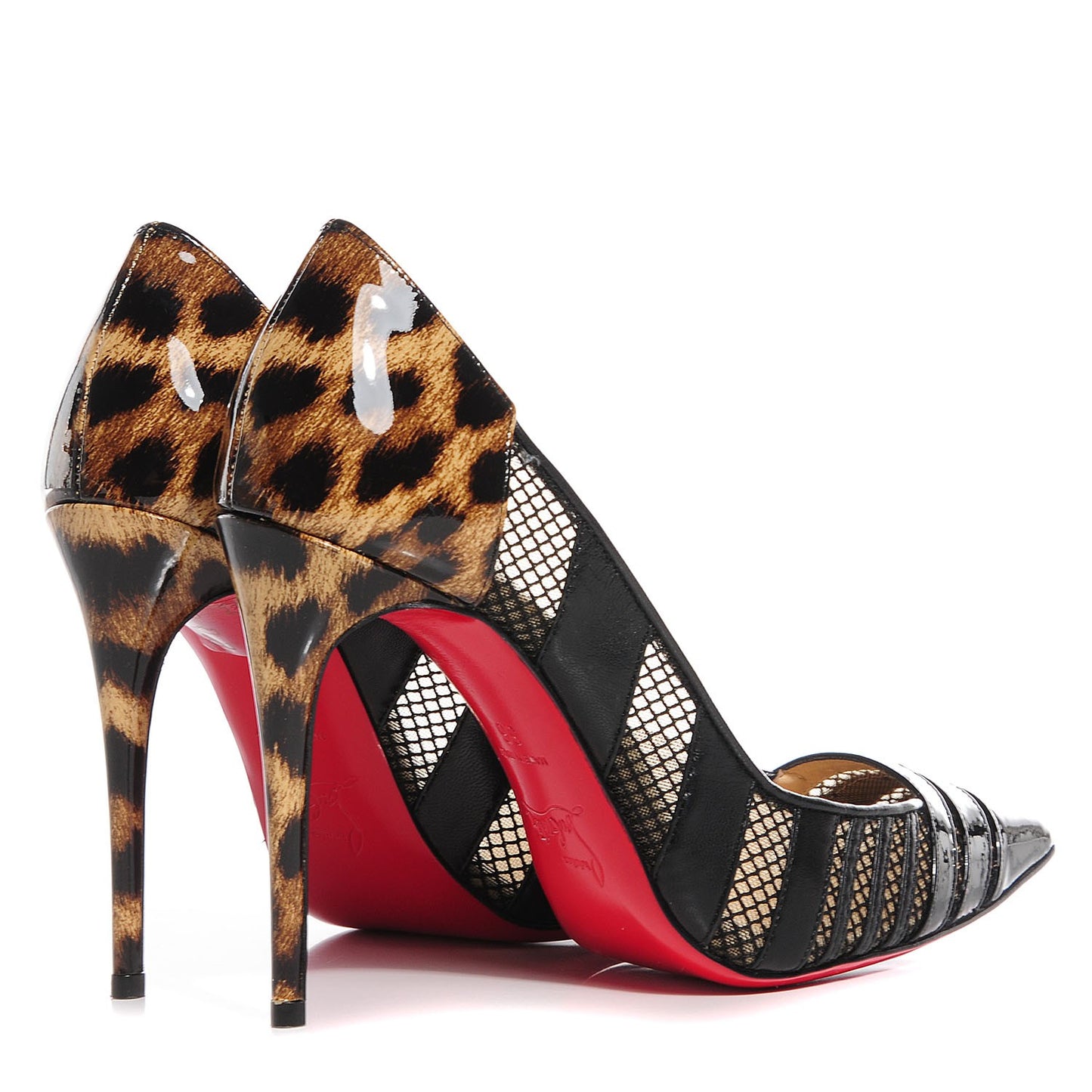 Patent Calf Mesh Bandy 100 Pumps Leopard 36