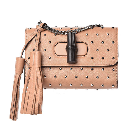 Gucci Calfskin Studded Small Miss Bamboo Shoulder Bag Camelia 1 of 10