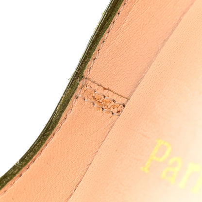Christian Louboutin Snakeskin Yoyo 85 Peep Toe Pumps 36 Green 8 of 12