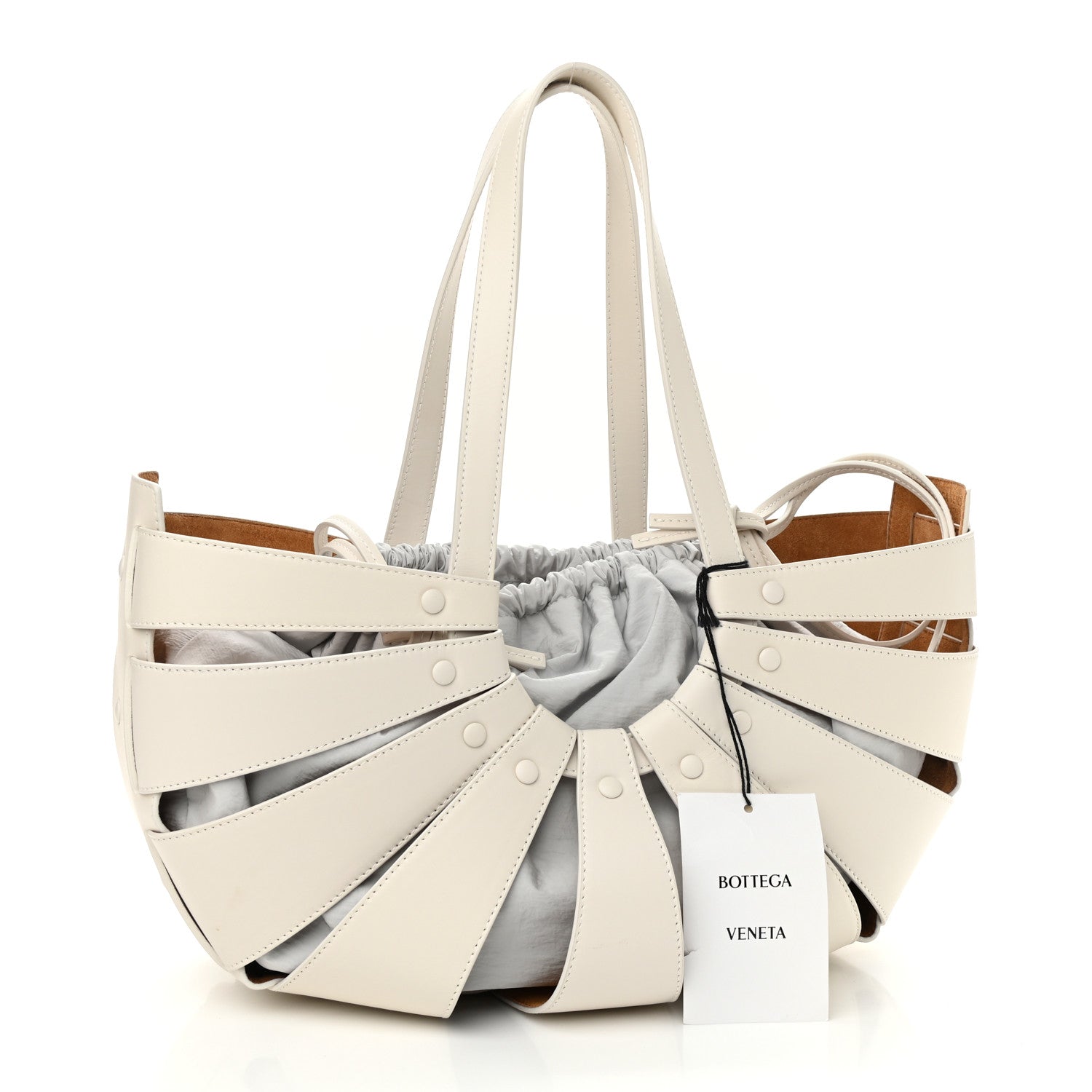 Bottega Veneta French Calfskin Shell Bag White Frost 3 of 13