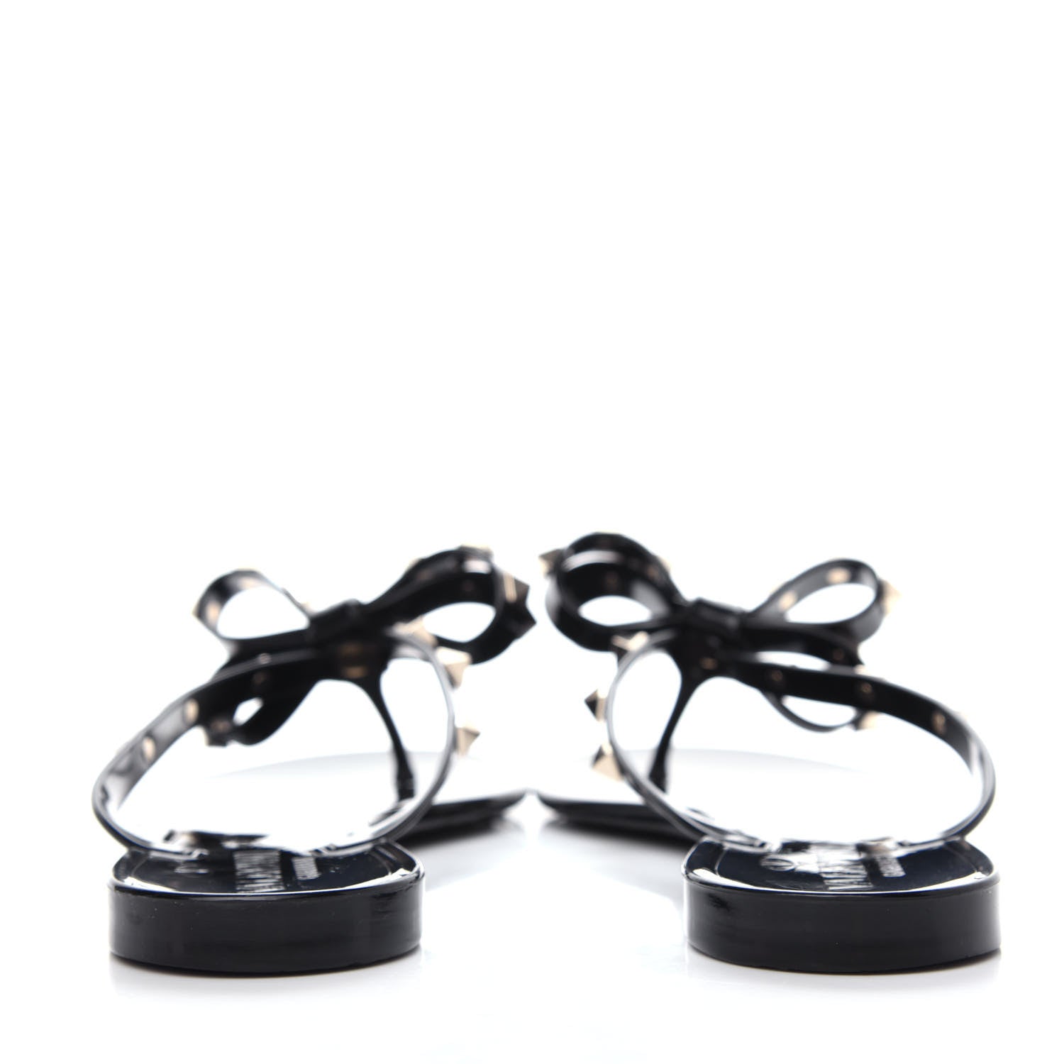 Valentino Garavani PVC Jelly Rockstud Bow Thong Sandals 36 Black 7 of 10