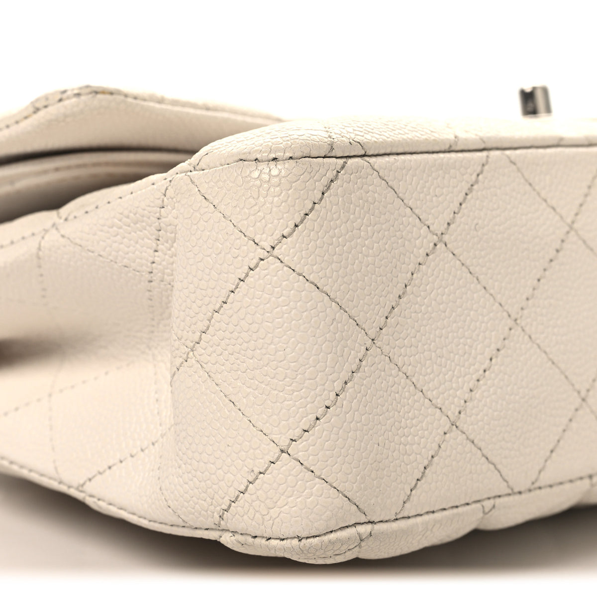 Chanel Caviar Quilted Medium Double Flap White 9 of 12