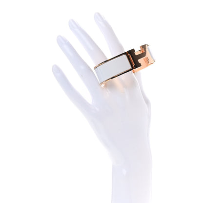 Hermes Enamel Wide Clic Clac H Bracelet GM White 2 of 5