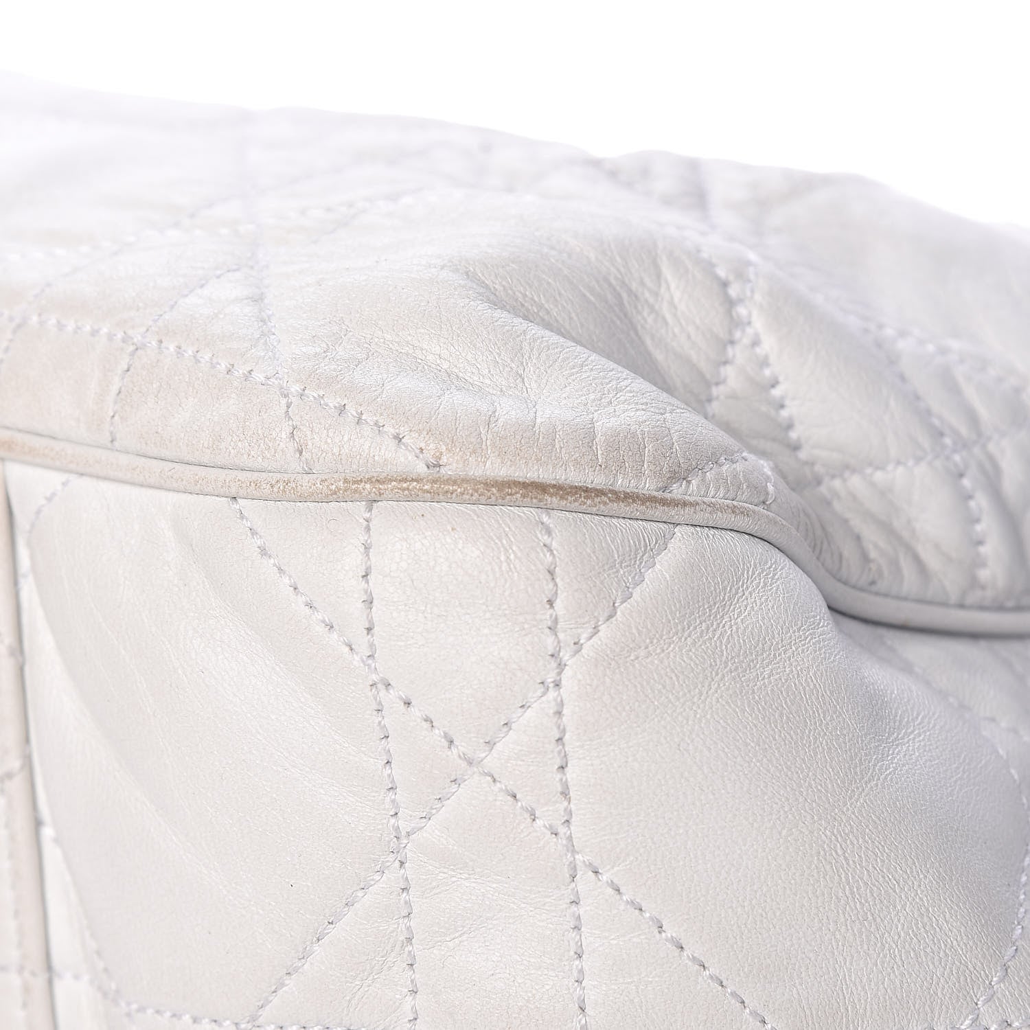 Christian Dior Lambskin Cannage Drawstring Bag White 21 of 24