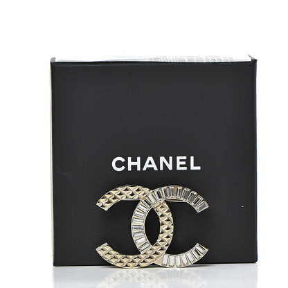Chanel Baguette Crystal Quilted CC Brooch Gold 7 of 7