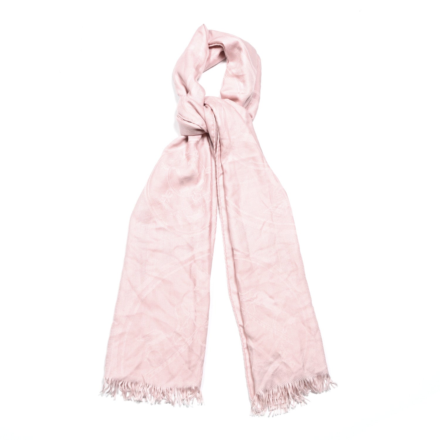 Hermes Cashmere Silk New Libris Stole Rose Nacre Rose Nacre 1 of 3