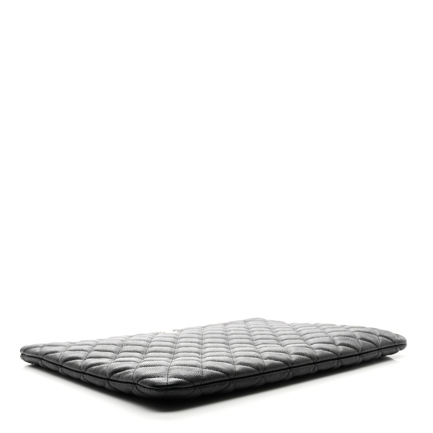 Caviar Quilted Large Cosmetic Case Black