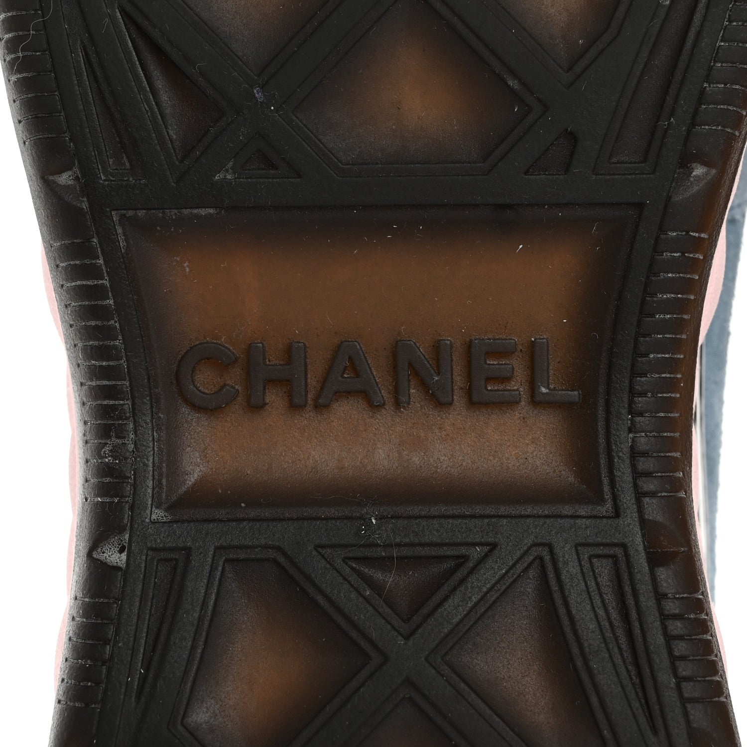 Chanel Fabric Suede CC Sneakers 41 Light Grey Light Blue Fuchsia 7 of 16