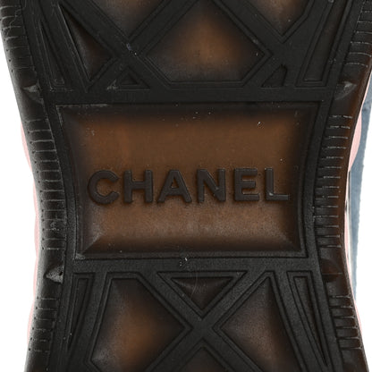 Chanel Fabric Suede CC Sneakers 41 Light Grey Light Blue Fuchsia 7 of 16
