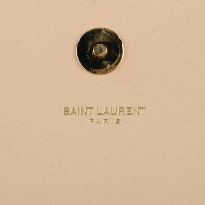 Saint Laurent Calfskin Classic Monogram Clutch Cream 5 of 8