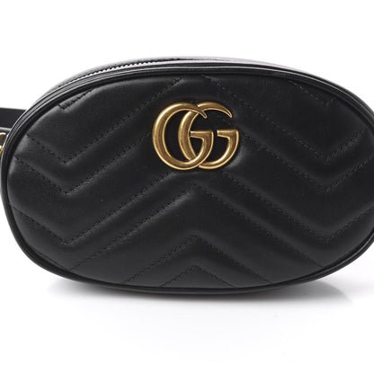 Gucci Calfskin Matelasse GG Marmont Belt Bag 75 30 Black 7 of 11