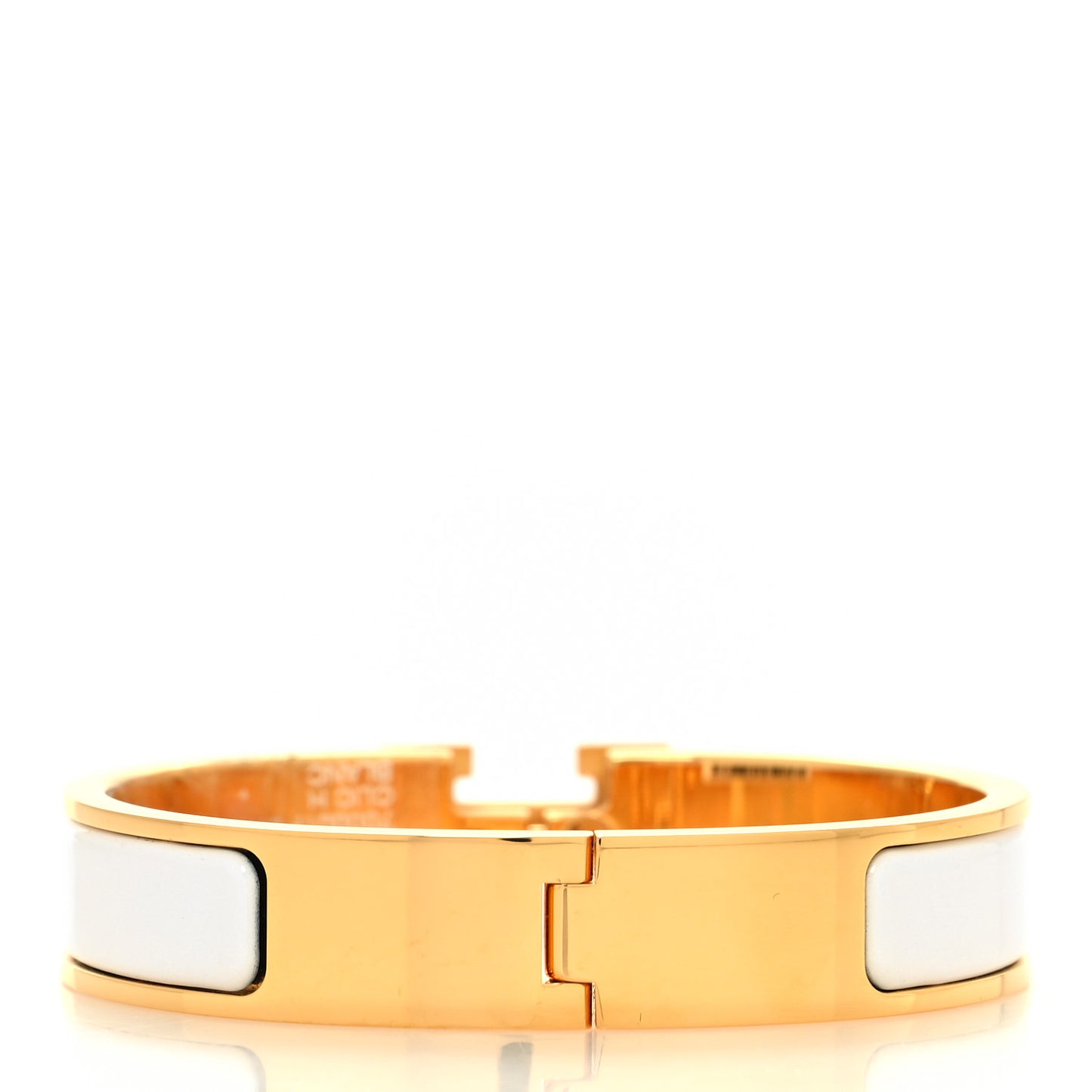 Enamel Narrow Clic Clac H Bracelet PM White