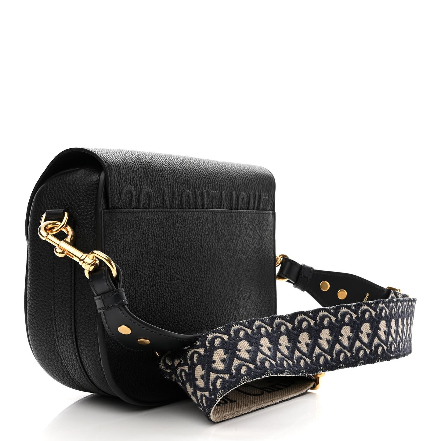 Grained Calfskin Large Bobby Flap Black
