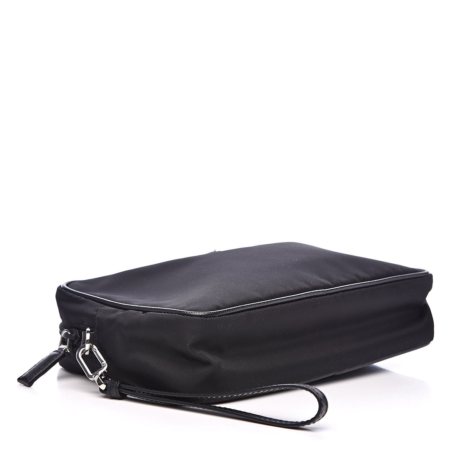 Prada Tessuto Nylon Saffiano Wristlet Black 4 of 9