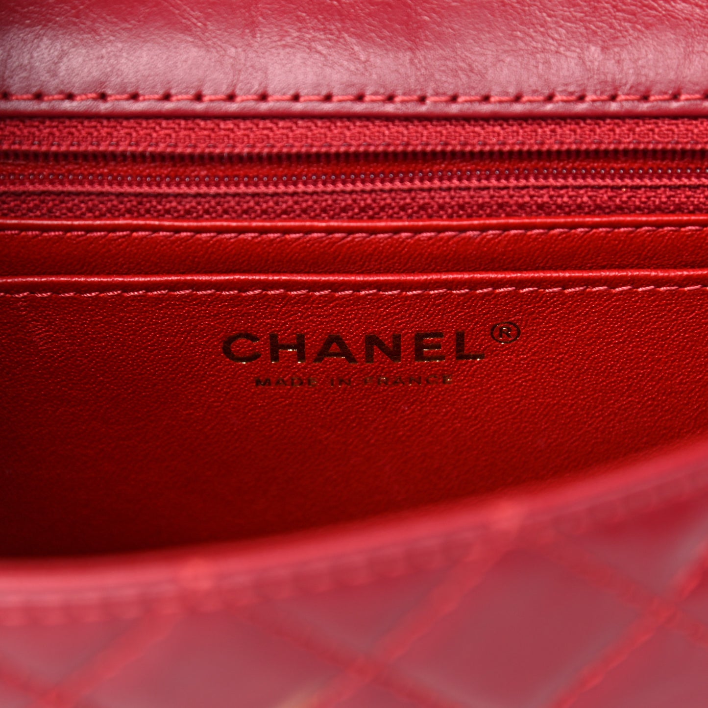 Aged Calfskin Quilted 2.55 Reissue Mini Flap Red