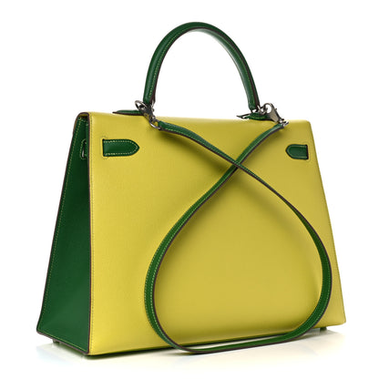 Hermes Epsom Horseshoe Kelly Sellier 35 Vert Bengale Kiwi Lime 3 of 22