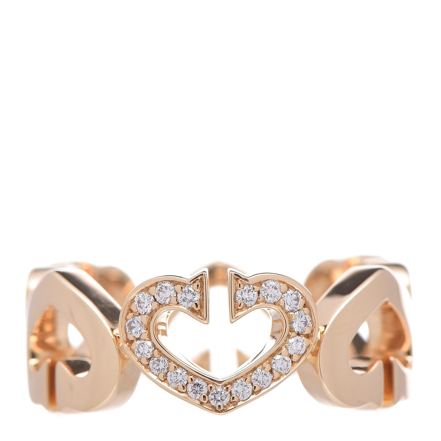 18K Yellow Gold Diamond Hearts and Symbols Ring 47 4