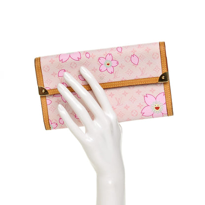 Louis Vuitton Monogram Cherry Blossom Porte Tresor International Wallet Pink 2 of 6