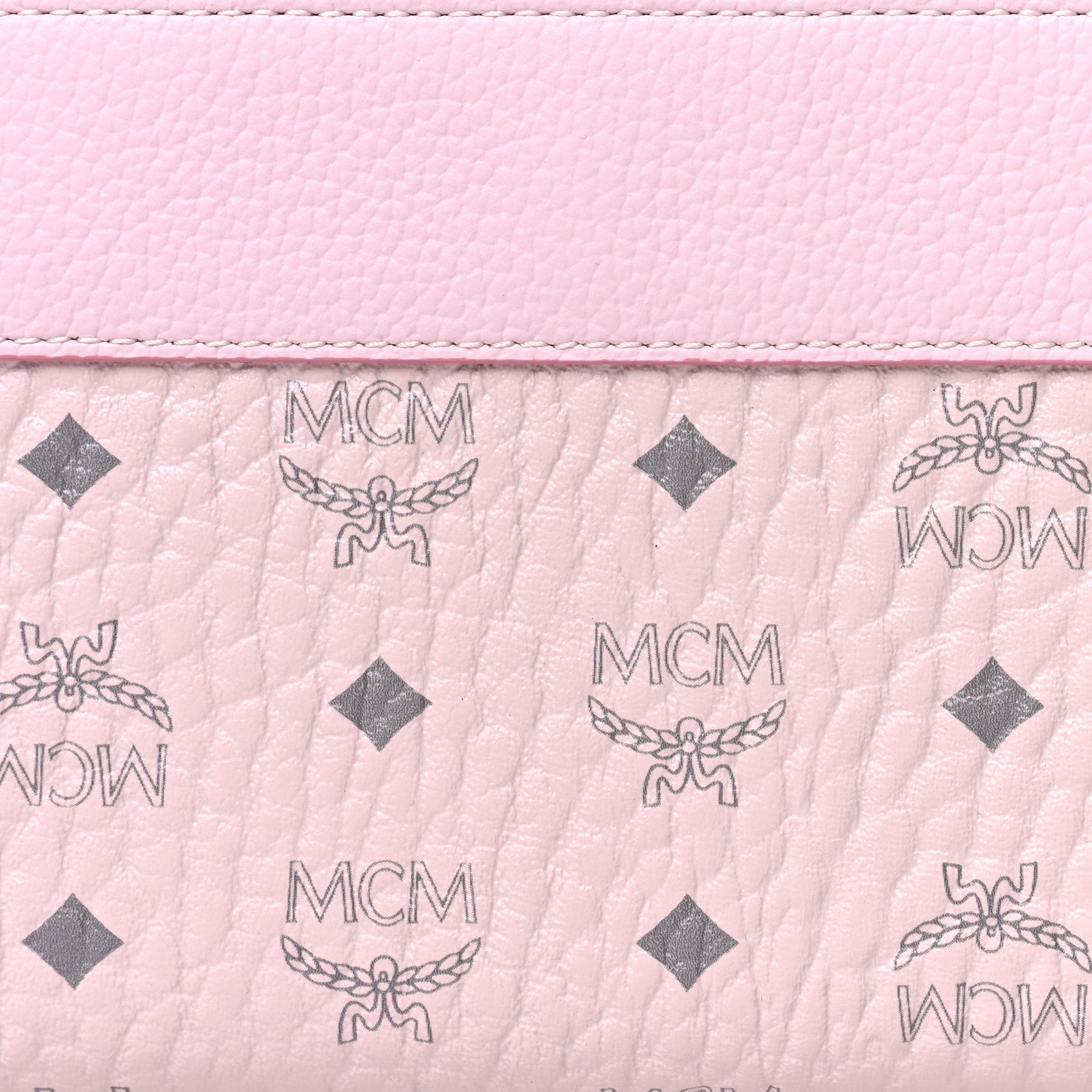MCM Visetos Large Zip Around Wallet Powder Pink 7 of 10