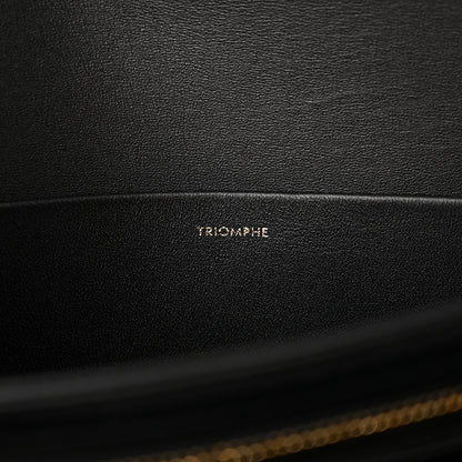 Celine Shiny Calfskin Medium Triomphe Black 6 of 14