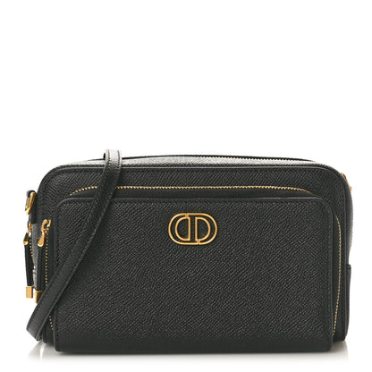 Christian Dior Grained Calfskin Caro Double Pouch Black 1 of 10