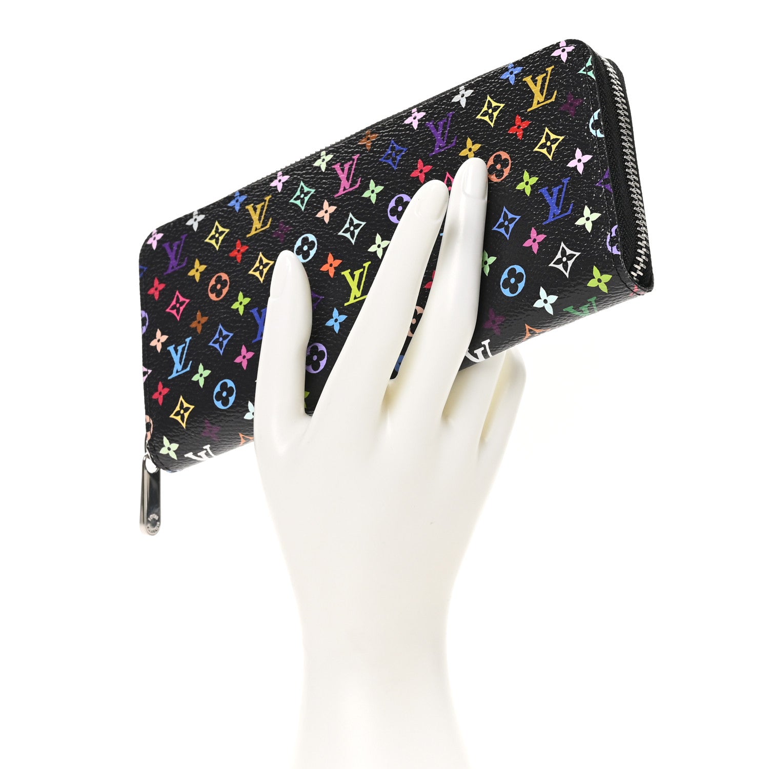 Louis Vuitton LV X TM Monogram Multicolor Clemence Wallet Black 2 of 9