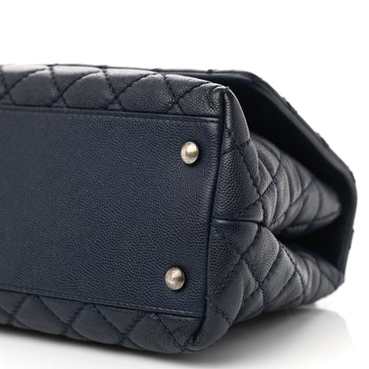 Chanel Caviar Quilted Small Coco Handle Flap Navy 10 of 10