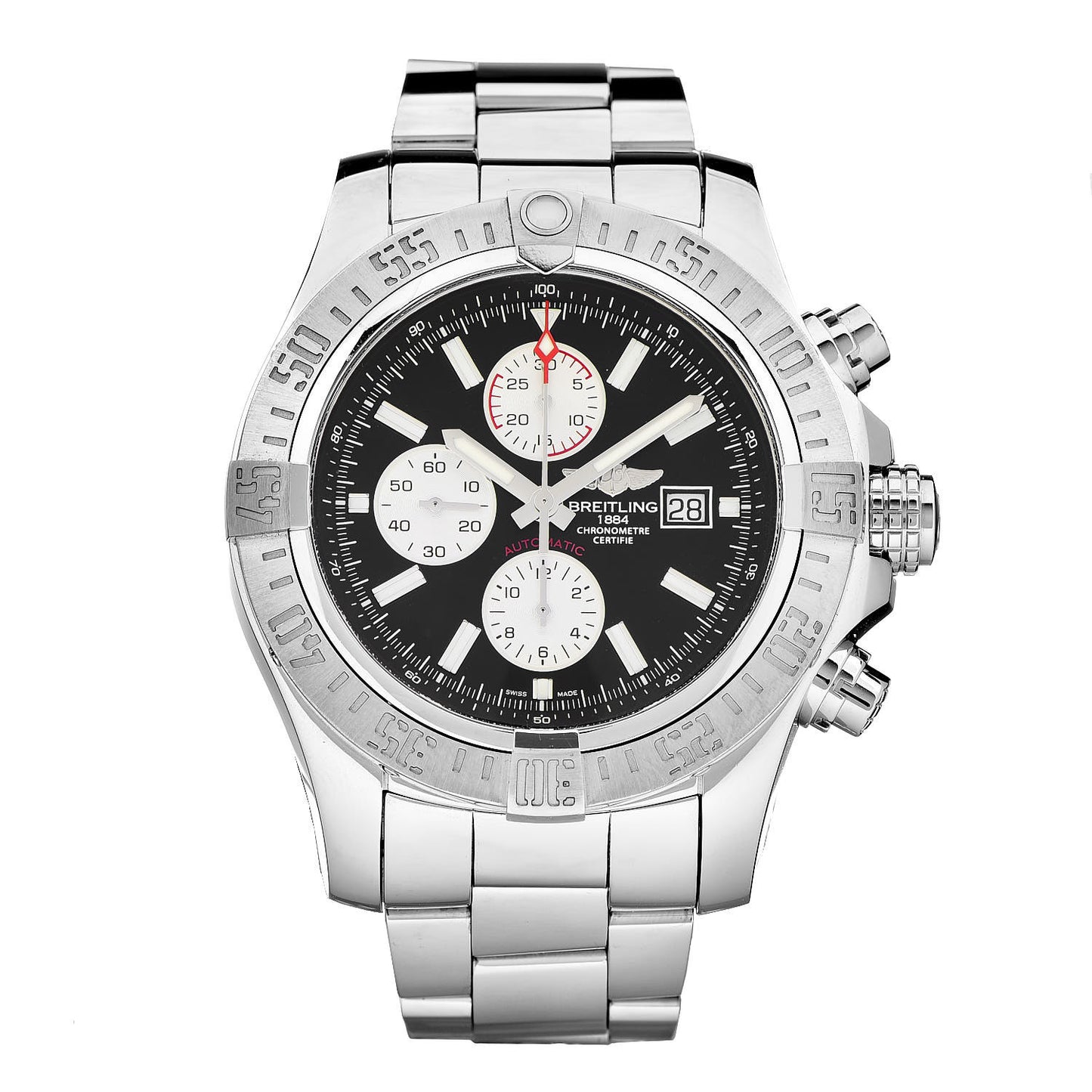 Stainless Steel 48mm Super Avenger II Automatic Watch Volcano Black A13371