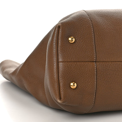 Gucci Pebbled Calfskin Medium Twill Tote Brown 8 of 14