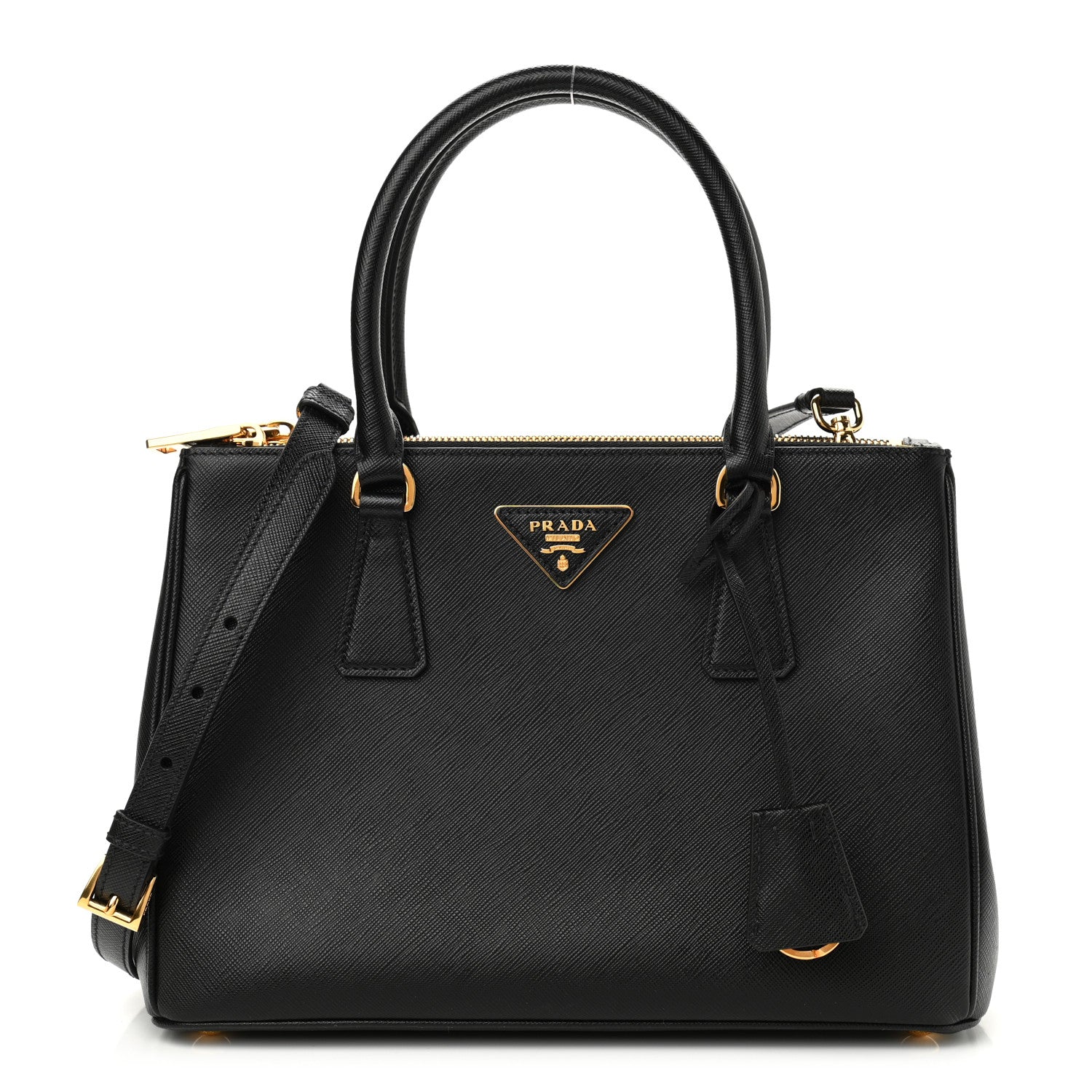 Prada Saffiano Small Galleria Double Zip Tote Black 1 of 10
