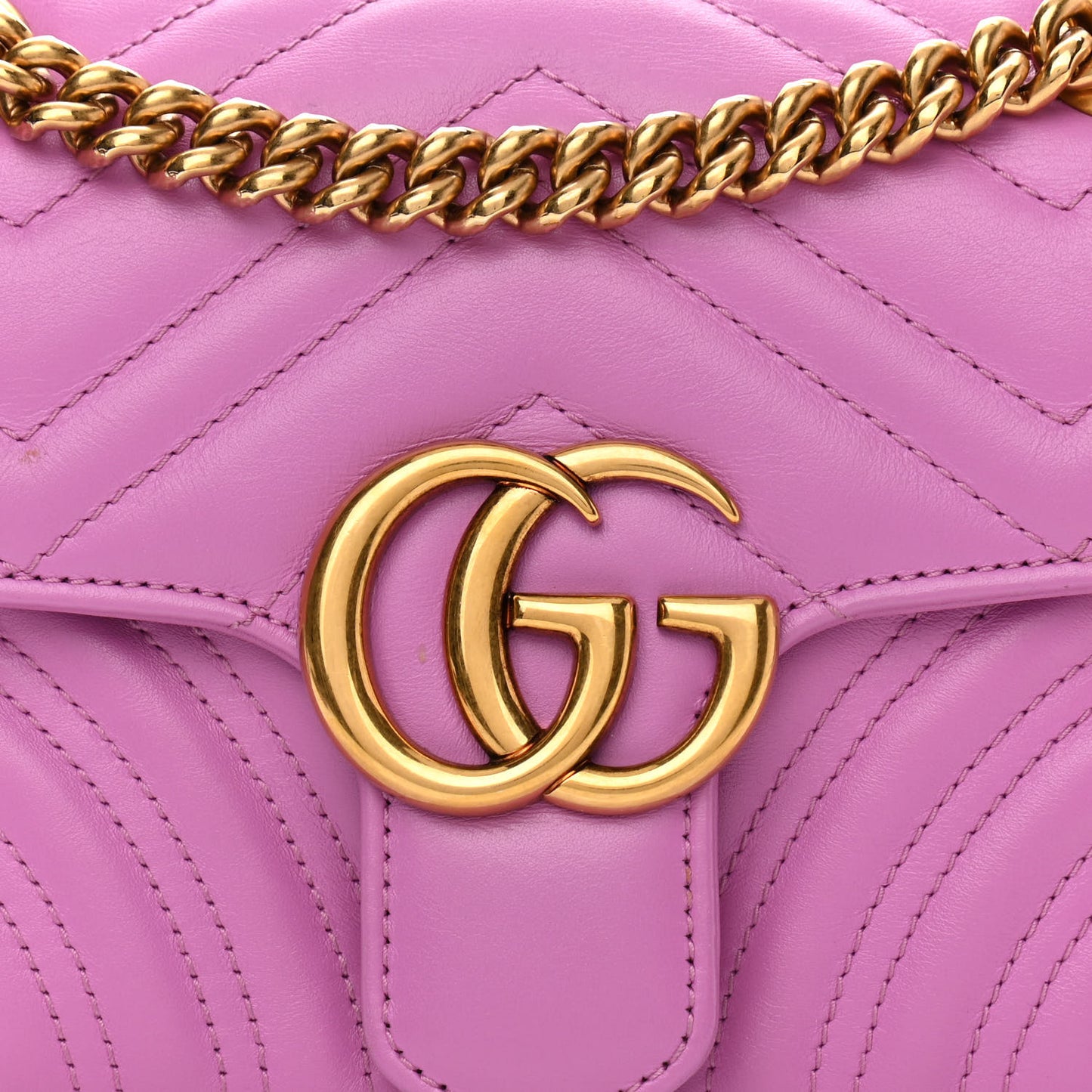 Calfskin Matelasse Mini GG Marmont Shoulder Bag Candy Mousse