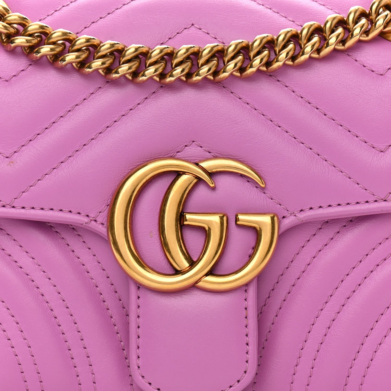 Gucci Calfskin Matelasse Mini GG Marmont Shoulder Bag Candy Mousse 9 of 12