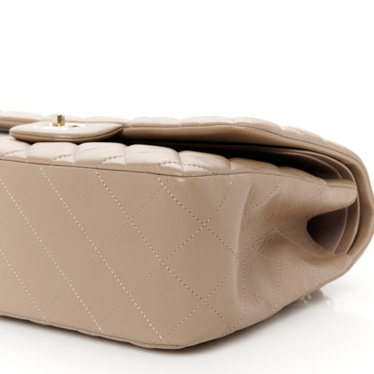 Chanel Lambskin Quilted Jumbo Double Flap Dark Beige 11 of 11