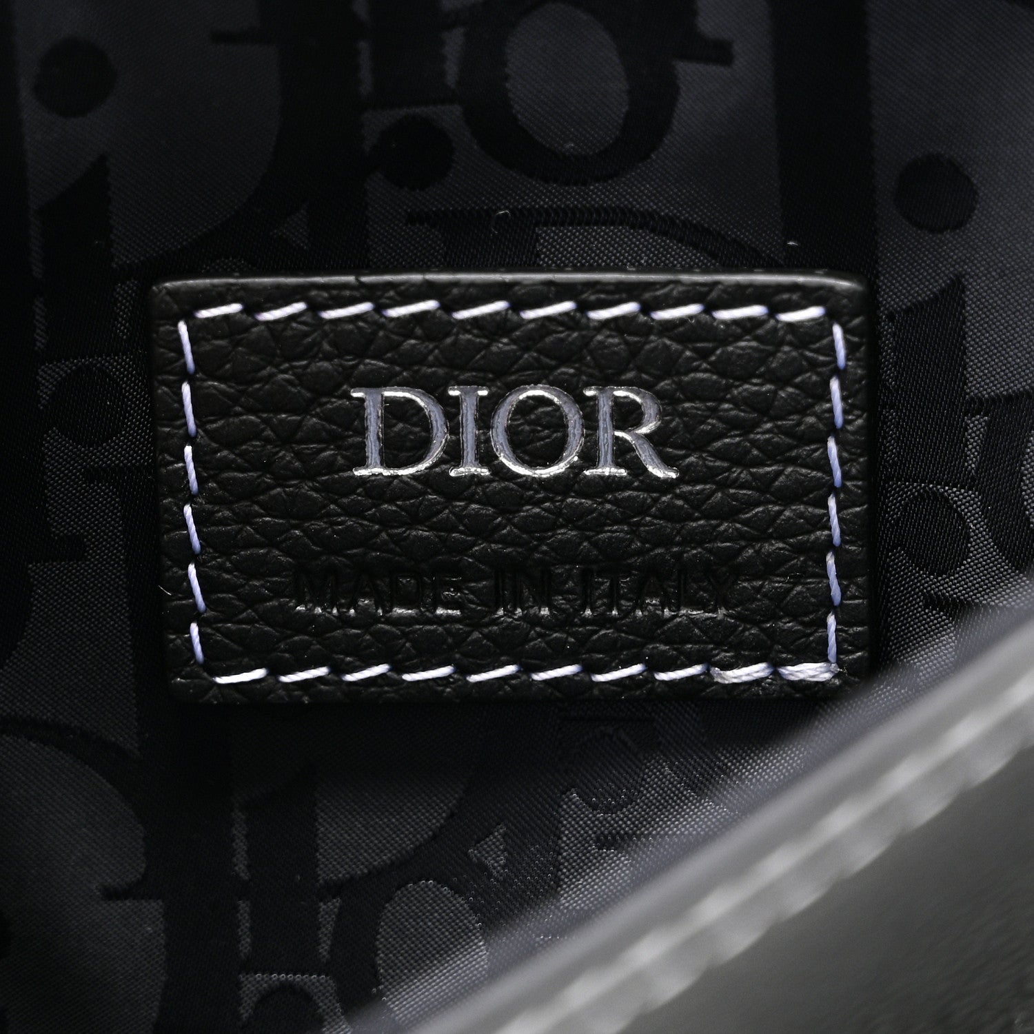 Christian Dior X KAWS Grained Calfskin Saddle Pouch Black 6 of 10