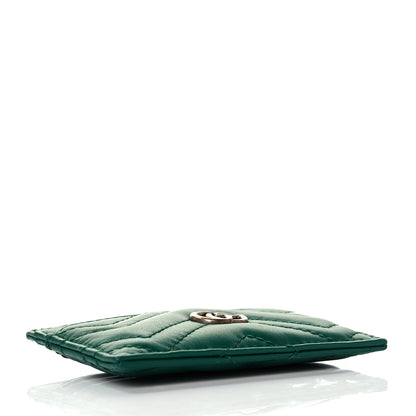 Gucci Calfskin Matelasse GG Marmont Card Holder Emerald Green 4 of 9
