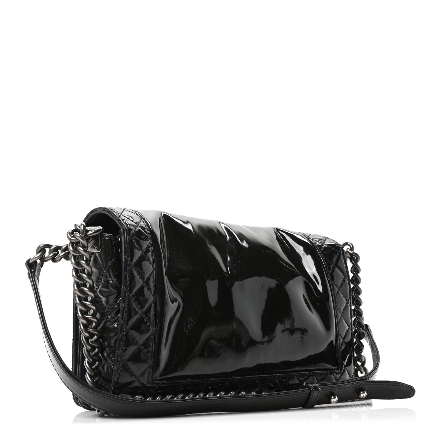 Chanel Patent New Medium Boy Reverso Flap Black 3 of 10