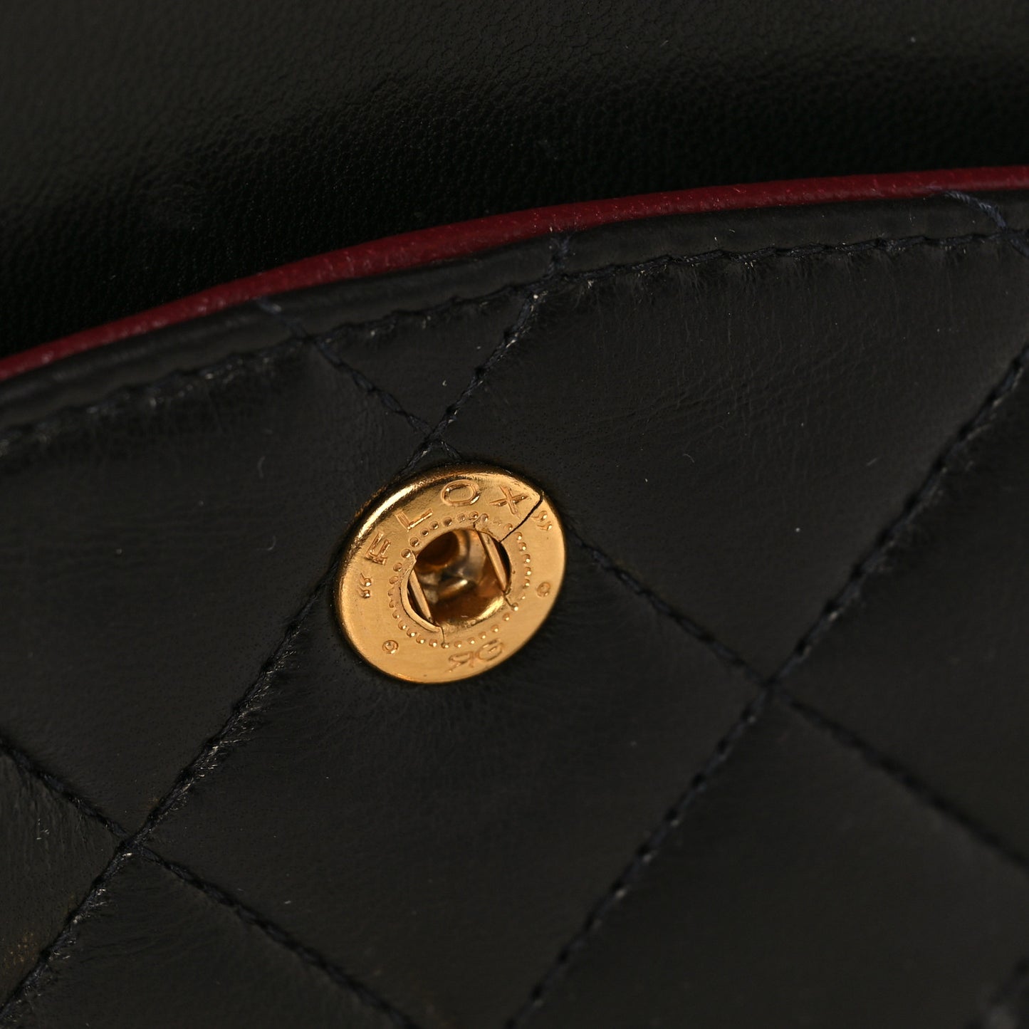 Lambskin Quilted Medium Double Flap Black