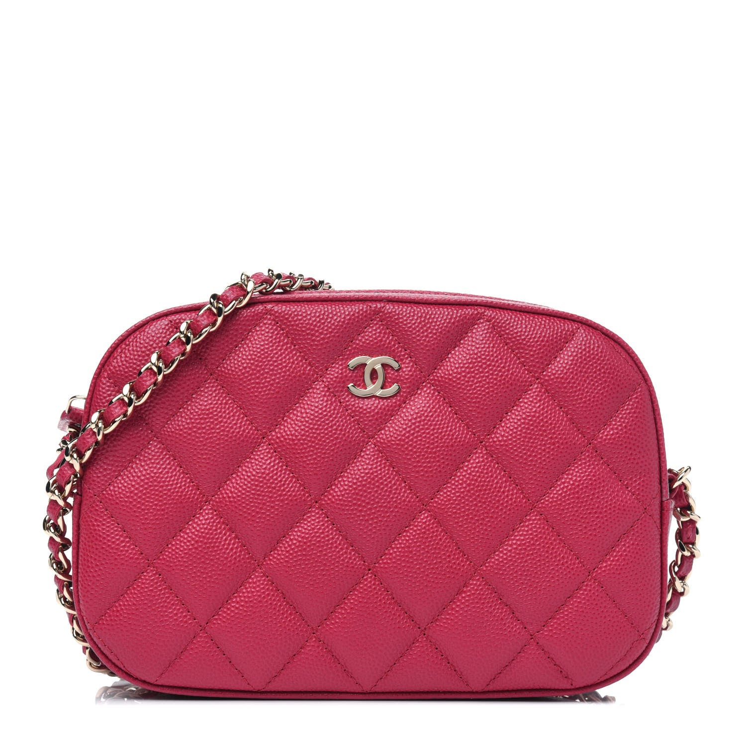 Chanel Caviar Quilted Camera Case Dark Pink 1 of 5