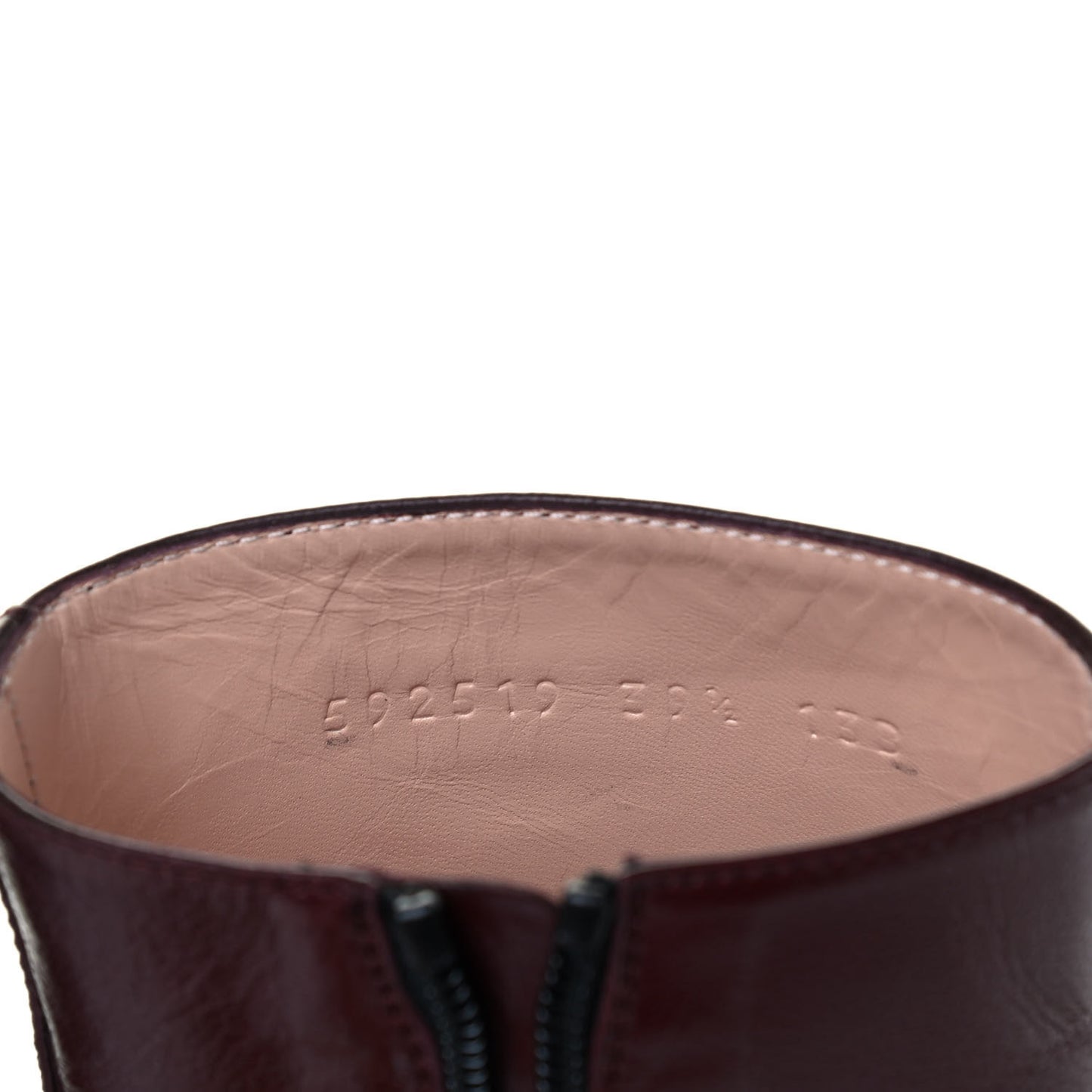 Goatskin Kitten Chain Horsebit Ankle Boots 39.5 Bordeaux