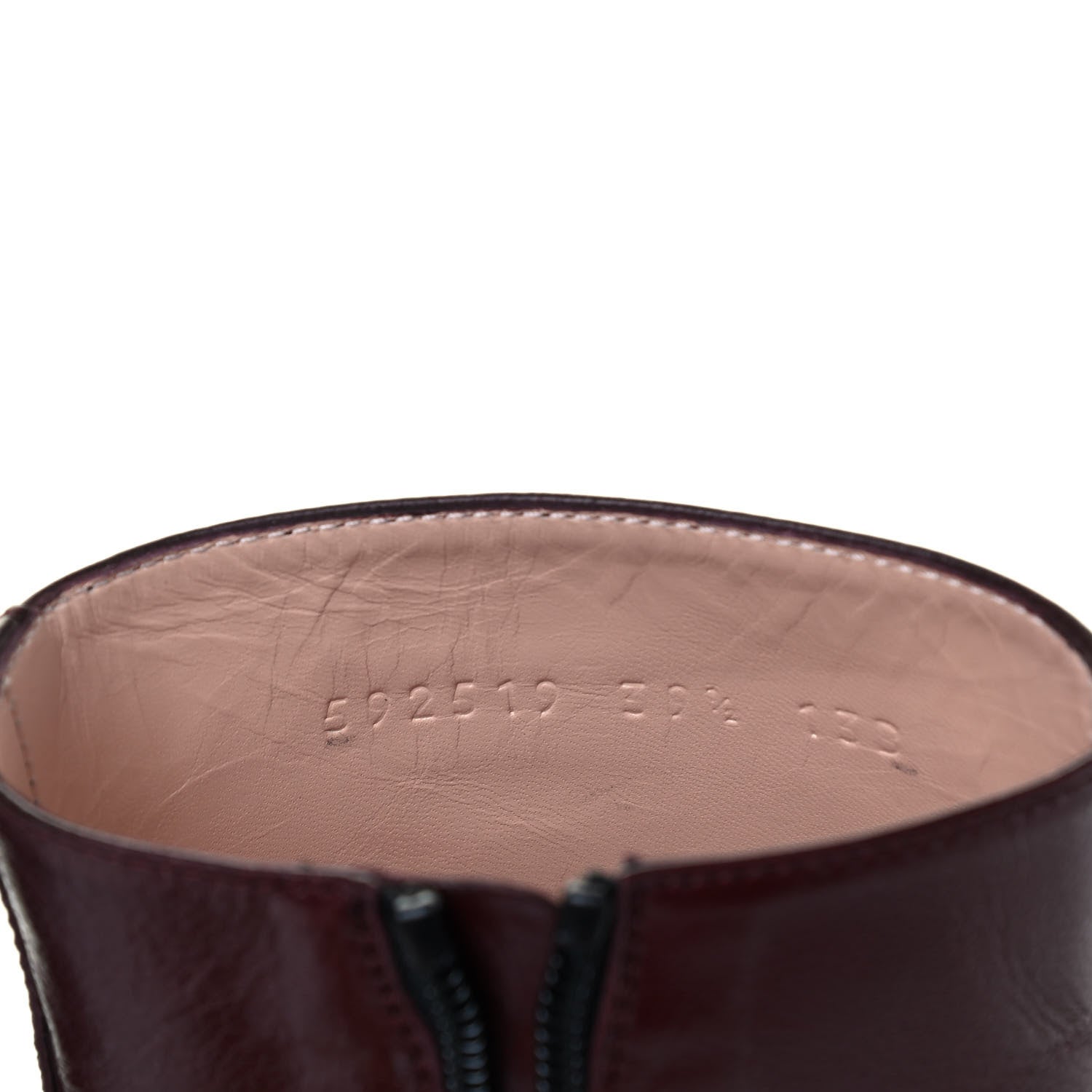 Gucci Goatskin Kitten Chain Horsebit Ankle Boots 39.5 Bordeaux 8 of 8