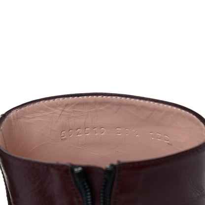 Gucci Goatskin Kitten Chain Horsebit Ankle Boots 39.5 Bordeaux 8 of 8