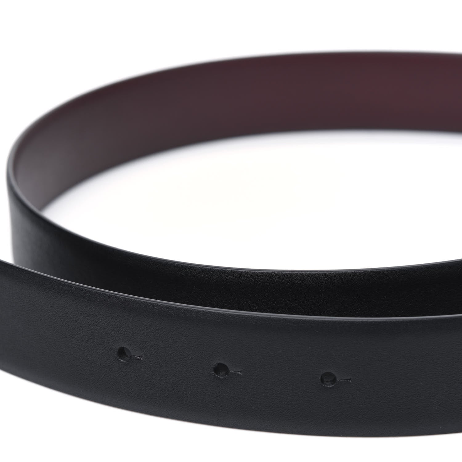 Chanel Calfskin CC Reversible Belt 80 32 Black Burgundy 5 of 6