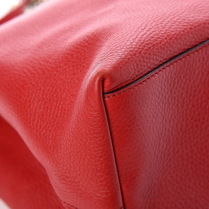 Gucci Pebbled Calfskin Large Soho Chain Shoulder Bag Tabasco Red 18 of 20
