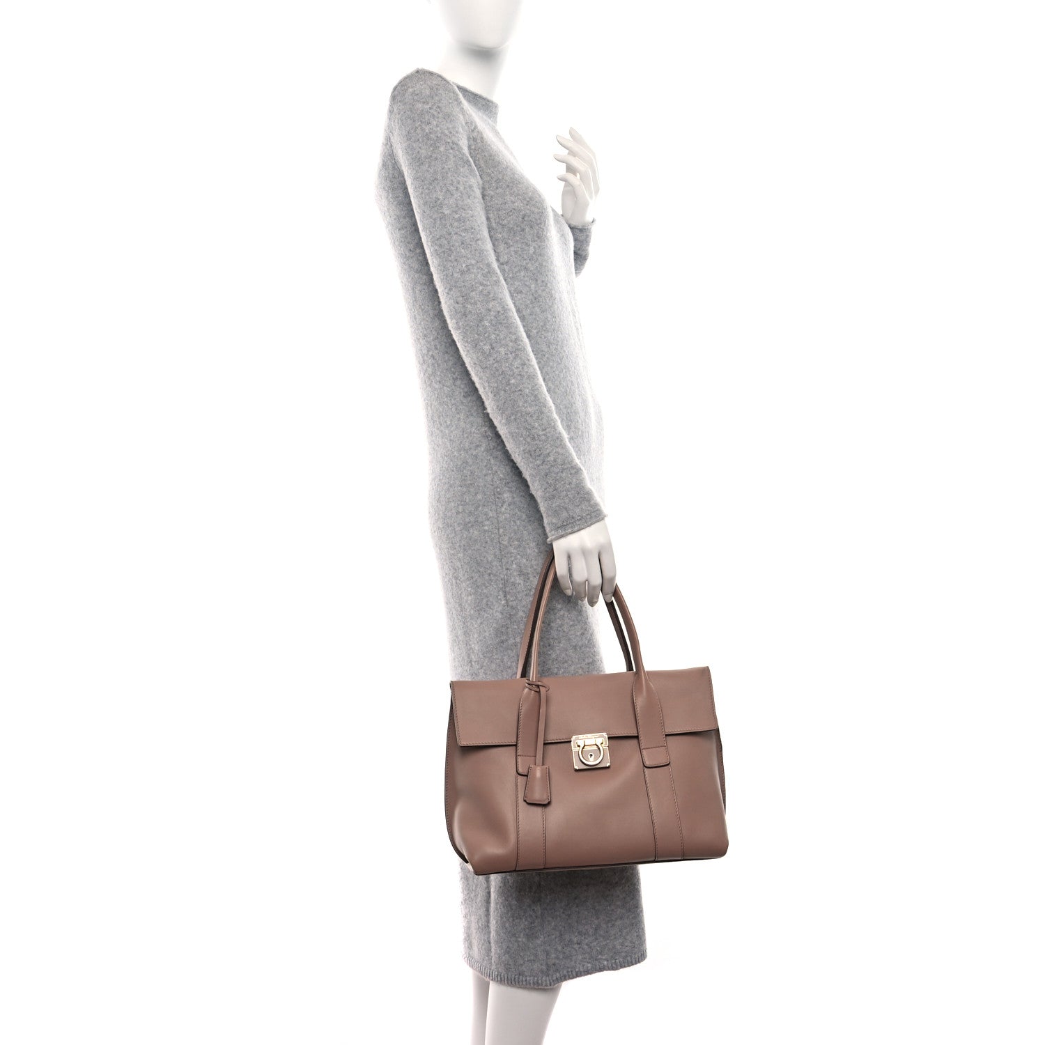 Salvatore Ferragamo Calfskin Medium Sookie Satchel Ameretti 2 of 9