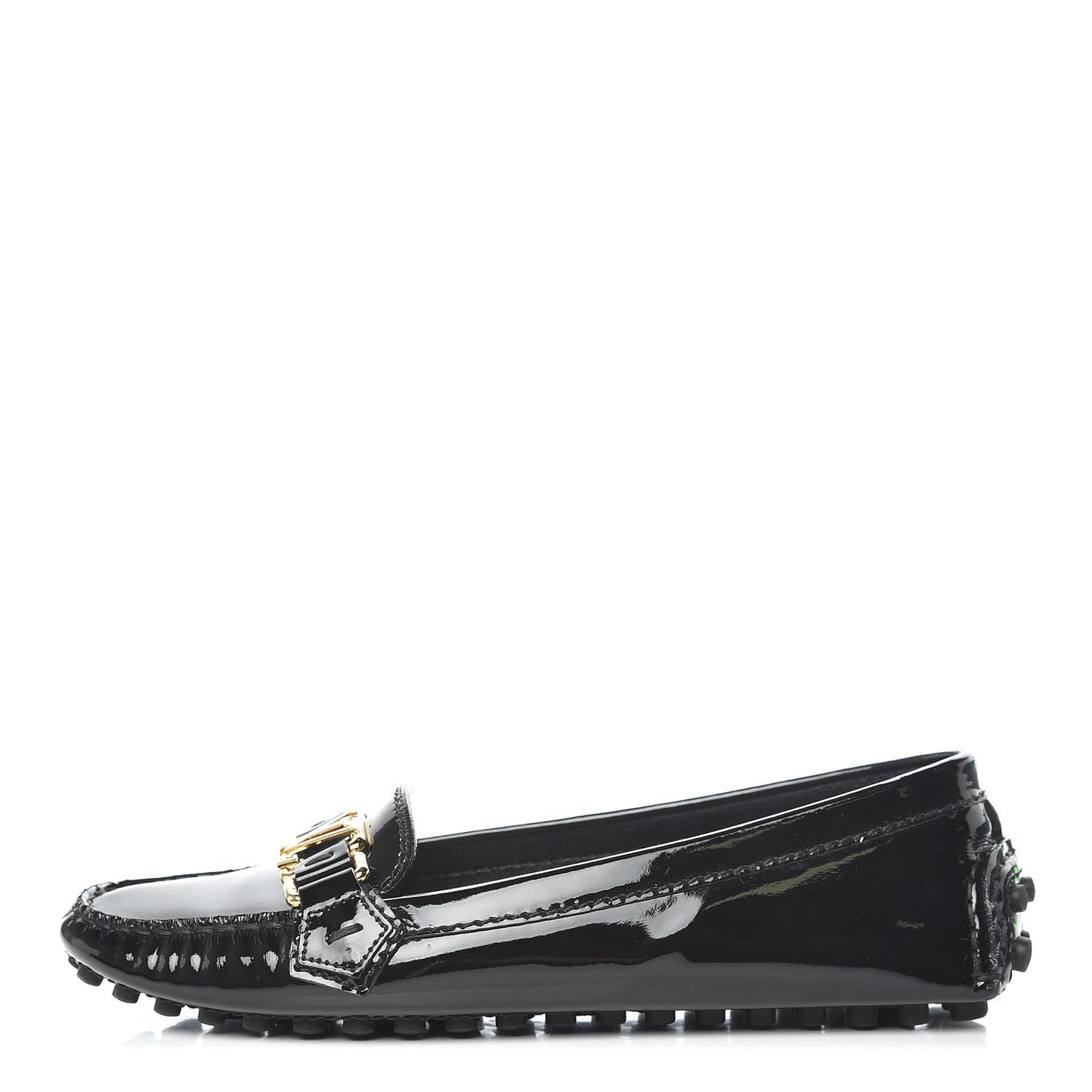 Patent Calfskin Oxford Loafers 36 Black