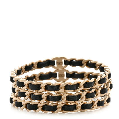 Chanel Lambskin Chain Turnlock CC Bangle Set of 3 Black 3 of 4