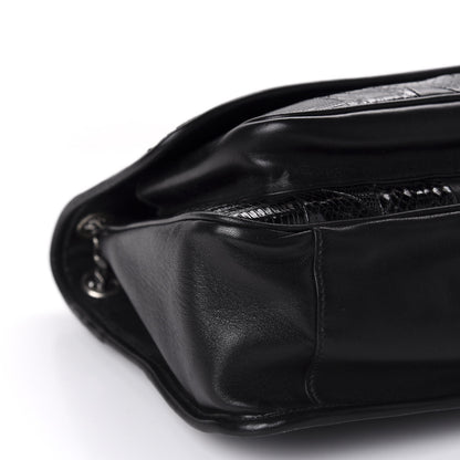 Saint Laurent Calfskin Ayers Patchwork Monogram Medium Niki Chain Satchel Black 7 of 12